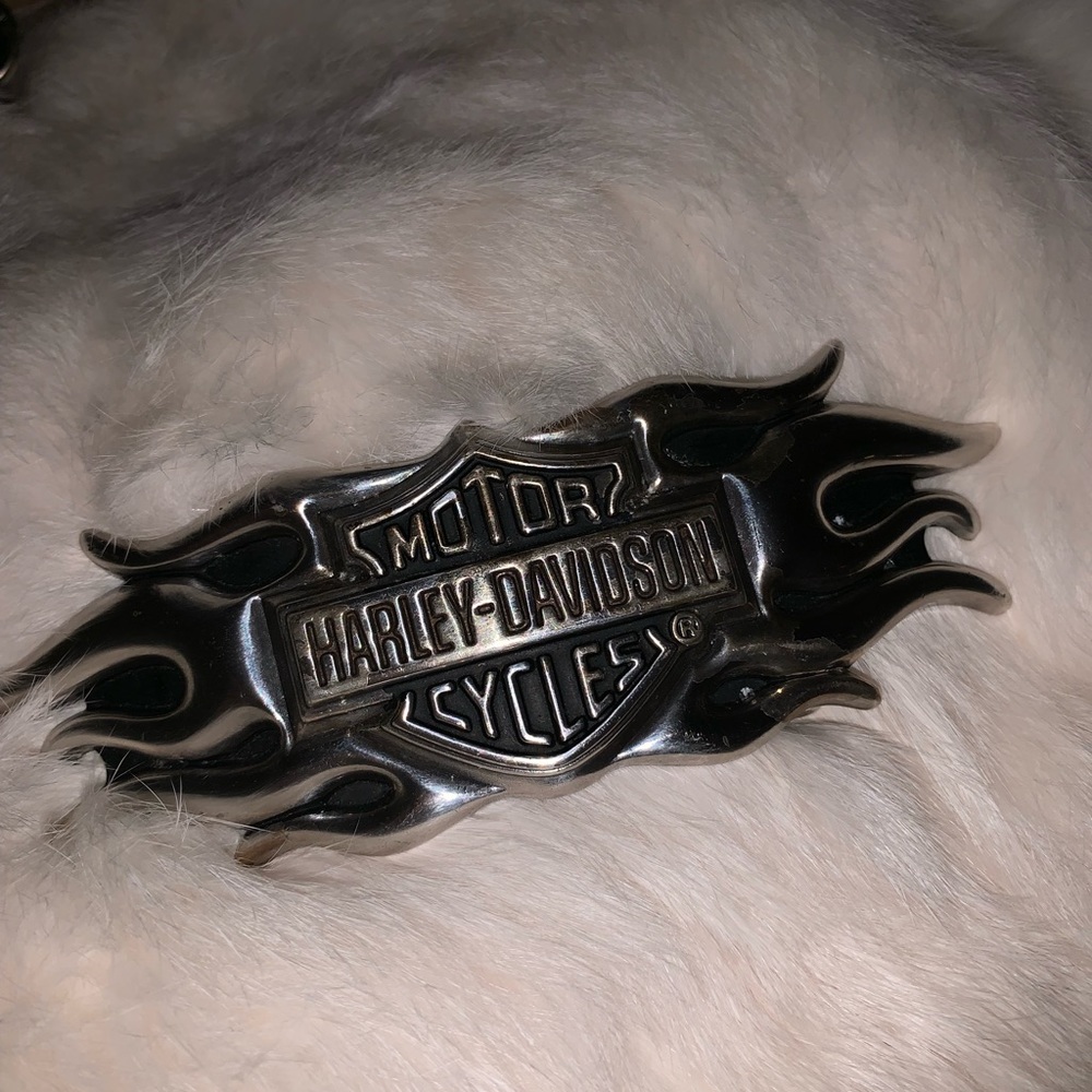 Vintage Harley Davidson flame belt buckle